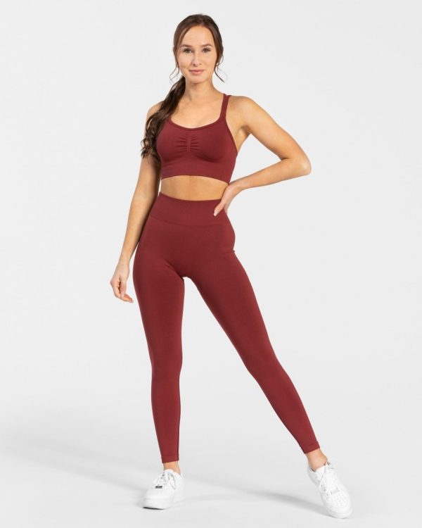 Modische Timeless Scrunch Bh in Farbe Weinrot – Bild 3