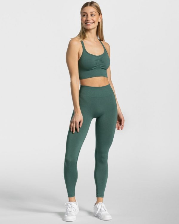 Timeless Scrunch Leggings Dunkelgrün für Sport un – Bild 3