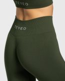 Damen Timeless Scrunch Leggings Khaki mit Komfort