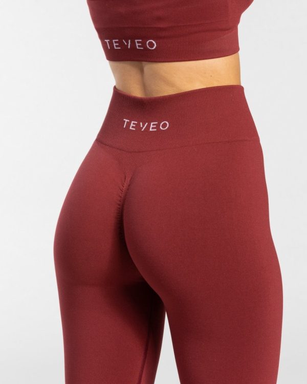 Timeless Scrunch Leggings in Weinrot für Damen – Bild 4