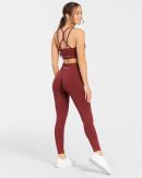 Timeless Scrunch Leggings in Weinrot für Damen