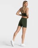 Timeless Scrunch Short Khaki mit hoher Taille