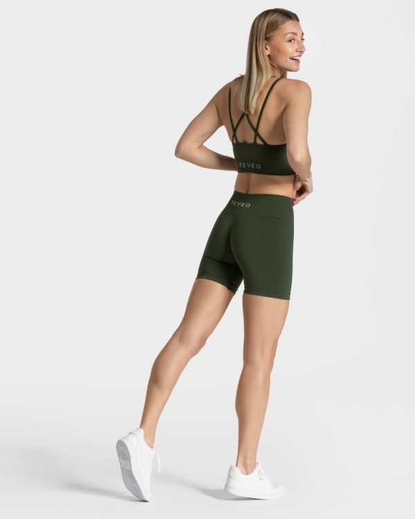 Timeless Scrunch Short Khaki mit hoher Taille – Bild 3