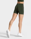 Timeless Scrunch Short Khaki mit hoher Taille