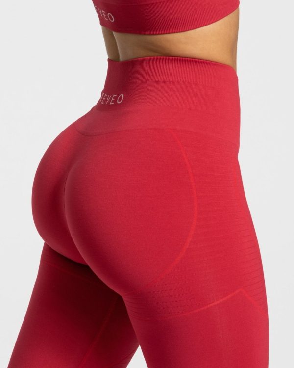 True Leggings Rot mit hoher Taille – Bild 4